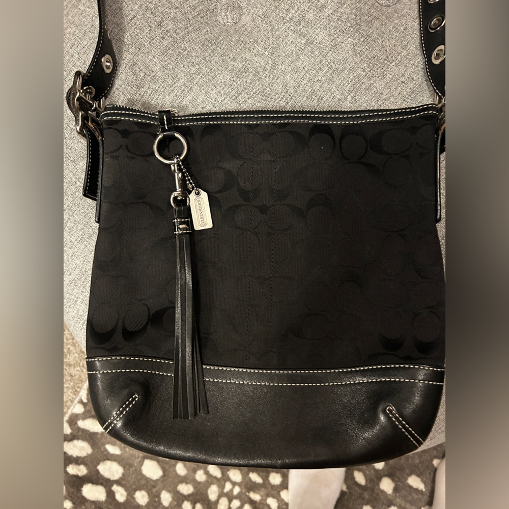 Coach Black Crossbody Bag with Signature Design Y2K